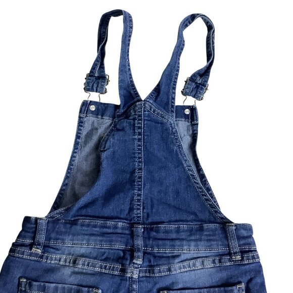 Vanilla Star Girls Denim Shortalls Adjustable Size 8 Jean Bib Overalls Pockets - Picture 13 of 15